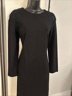 Cynthia Steffe Black Lace Long Sleeve Career Stretchy Dress 4